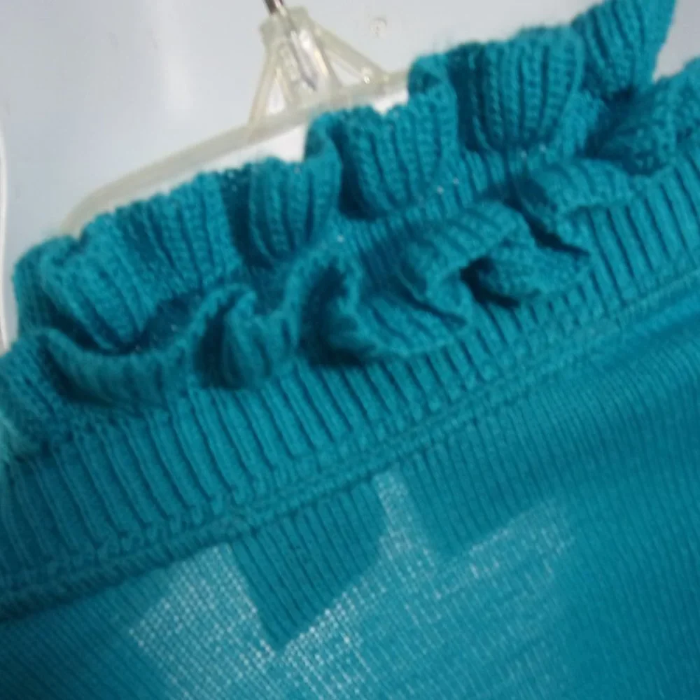 Kim Rogers Turquoise Blue Shrug Cardigan Size L